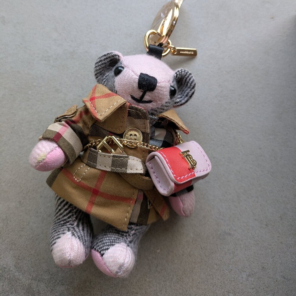 Burberry Keychain Thomas Bear With Trench coat, handbag, Holiday  Gift Idea